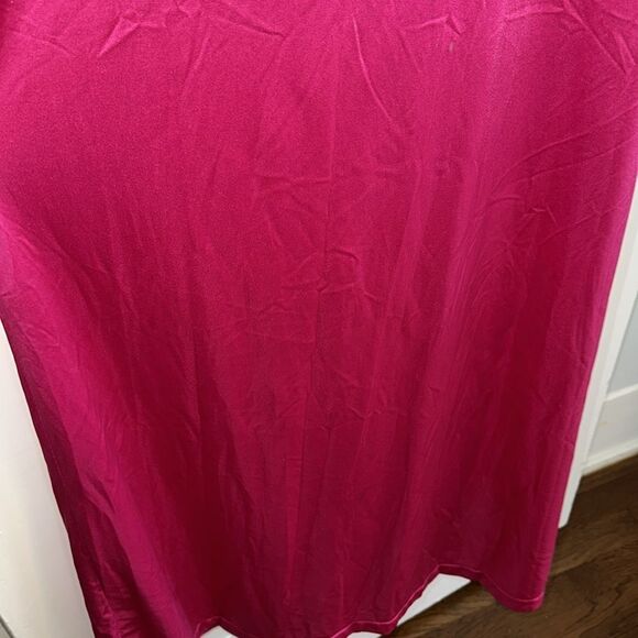 Vintage Vanity Fair Asian inspired magenta pink sleeveless long nylon nightgown - Picture 5 of 8